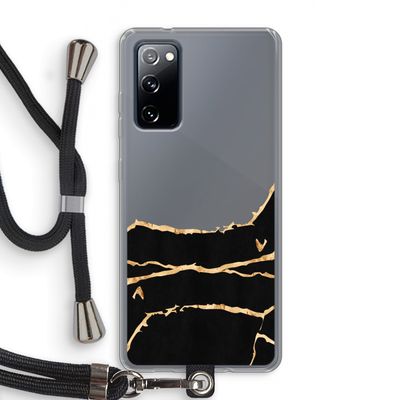 Gouden marmer: Samsung Galaxy S20 FE / S20 FE 5G Transparant Hoesje met koord