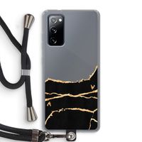 Gouden marmer: Samsung Galaxy S20 FE / S20 FE 5G Transparant Hoesje met koord