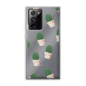 Cactusprint roze: Samsung Galaxy Note 20 Ultra / Note 20 Ultra 5G Transparant Hoesje