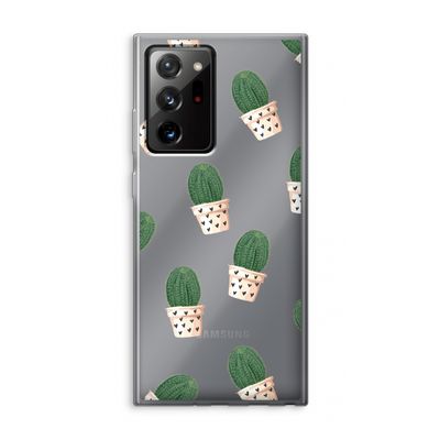 Cactusprint roze: Samsung Galaxy Note 20 Ultra / Note 20 Ultra 5G Transparant Hoesje