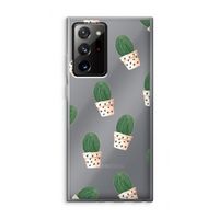 Cactusprint roze: Samsung Galaxy Note 20 Ultra / Note 20 Ultra 5G Transparant Hoesje Cactusprint roze: Samsung Galaxy Note 20 Ultra / Note 20 Ultra 5G Transparant Hoesje