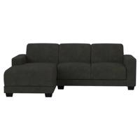 Leen Bakker - Bank Aberdeen Met Chaise Longue Links - Preston - Antraciet - Stof - Grijs - 158x238x84 Cm