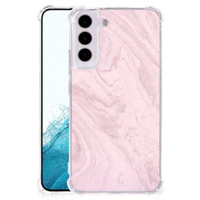 Samsung Galaxy S22 Anti-Shock Hoesje Marble Pink - Origineel Cadeau Vriendin Samsung Galaxy S22 Anti-Shock Hoesje Marble Pink - Origineel Cadeau Vriendin