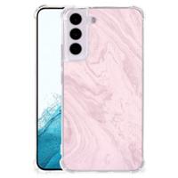 Samsung Galaxy S22 Anti-Shock Hoesje Marble Pink - Origineel Cadeau Vriendin