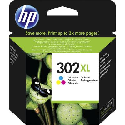 HP 302XL Inktcartridge Origineel Cyaan, Magenta, Geel F6U67AE Inkt