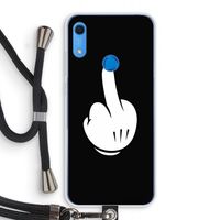 Middle finger black: Huawei Y6s Transparant Hoesje met koord