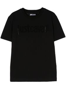 Just Cavalli t-shirt en coton à ornements strassés - Noir