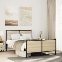 Bedframe zonder matras metaal sonoma eikenkleurig 120x200 cm