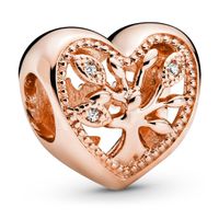 Pandora Rose 788826C01 Bedel zilver rosekleurig Openwork Family Tree Heart