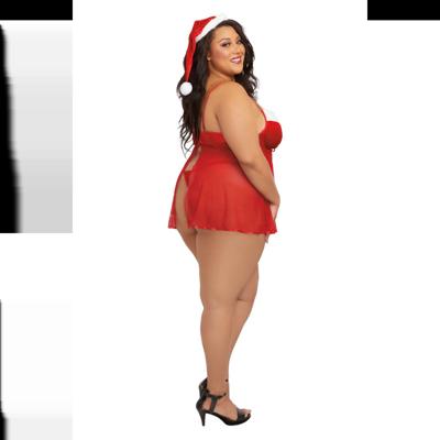 Dreamgirl Santa Babydoll, Thong and That - 1X