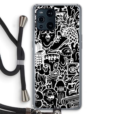 Vexx Black Mixtape: Oppo Find X3 Pro Transparant Hoesje met koord