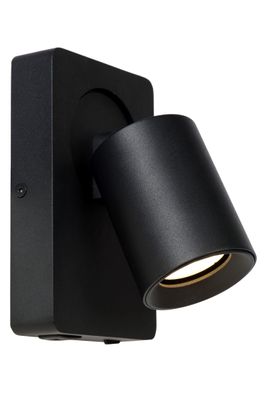 NIGEL Wandspot Dimb. GU10 5W 3000K USB oplaadpunt Zwart