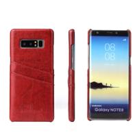 Fierre Shann retro olie Wax textuur PU lederen case voor Galaxy Note 8 met kaartsleuven (rood)