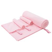 VidaXL Set van sporthanddoeken 3 pcs roze polyester en polyamide
