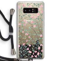 Sierlijke bloemen: Samsung Galaxy Note 8 Transparant Hoesje met koord