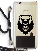 Angry Bear (black): Huawei Ascend P10 Lite Transparant Hoesje met koord