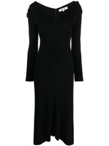 DVF Diane von Furstenberg robe froncée à col v - Noir