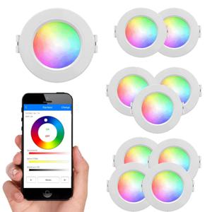 Wifi set met 1-4 RGBWW led downlights 6 watt inbouwspots | ledstripkoning