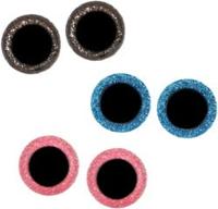 Opry Glitter dierenogen tweekleurig 8-18mm goud / blauw / roze. 60st