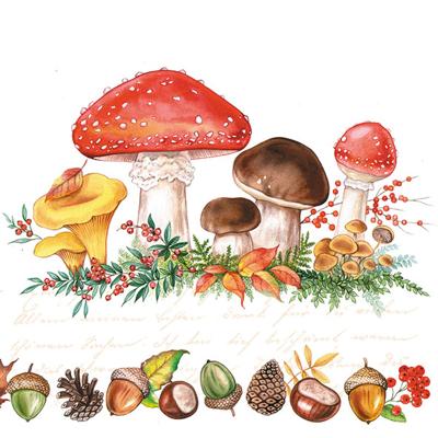 Ambiente Servetten 33x33cm Paddestoelen