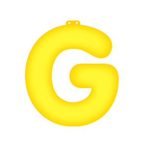 Gele letter G opblaasbaar