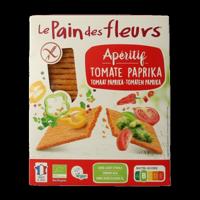 Pain Des Fleurs Aperitif crackers tomaat/paprika bio 150 Gram