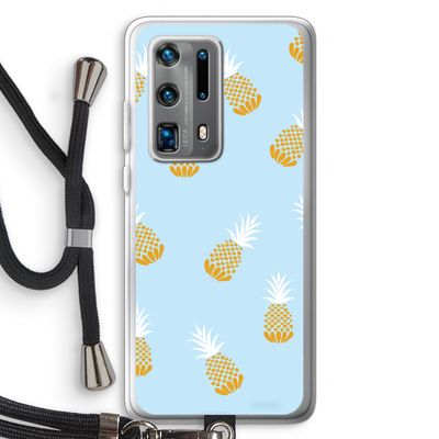 Ananasjes: Huawei P40 Pro Plus Transparant Hoesje met koord