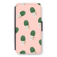 Cactusprint roze: iPhone 11 Flip Hoesje