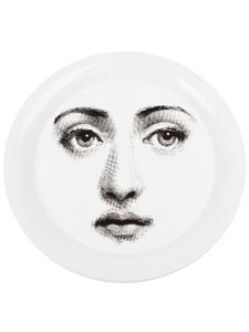 Fornasetti plateau rond à imprimé - Blanc