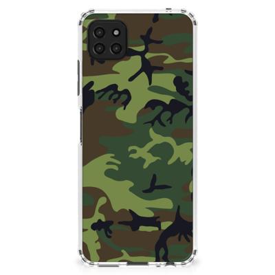 Samsung Galaxy A22 5G Doorzichtige Silicone Hoesje Army Dark Samsung Galaxy A22 5G Doorzichtige Silicone Hoesje Army Dark
