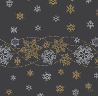 Servetten Snow Glitter Black Dunilin Soft 40 x 40 cm Duni - Duni Servetten Snow Glitter Black Dunilin Soft 40 x 40 cm Duni - Duni