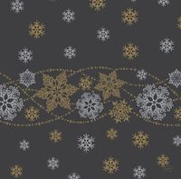Servetten Snow Glitter Black lin Soft 40 x 40 cm - Duni