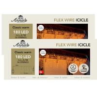 Ijspegelverlichting - 2x - 180 led lampjes - warm wit - 360 x 70 cm - buiten - lichtsnoer