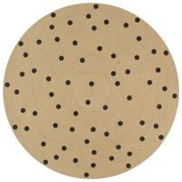VidaXL Vloerkleed handgemaakt met print polkadot 120 cm jute