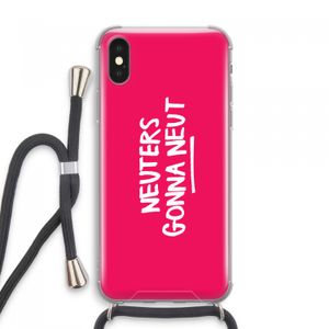 Neuters (roze): iPhone XS Max Transparant Hoesje met koord