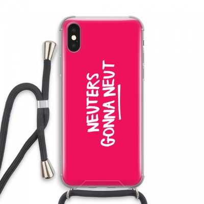 Neuters (roze): iPhone XS Max Transparant Hoesje met koord
