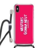 Neuters (roze): iPhone XS Max Transparant Hoesje met koord