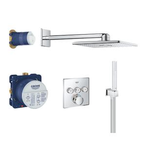 Grohe Grohtherm SmartControl Perfect Cube inbouw regendoucheset SmartActive met 3 stralen Ø31cm chroom