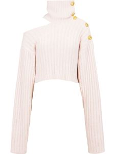 Balmain pull crop à découpes - Rose