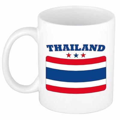 Koffie mok - Thailand - vlag print - 300 ml - wit - keramiek - Supporters - Landen - Beker Koffie mok - Thailand - vlag print - 300 ml - wit - keramiek - Supporters - Landen - Beker