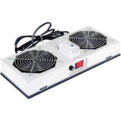 ROLINE ventilatie-unit met 2 ventilatoren, thermostaat, voor 19-inch wandbehuizing grijs