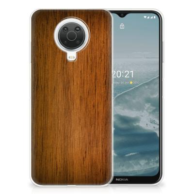 Nokia G20 | G10 | Bumper Hoesje | Donker Hout