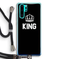 King zwart: Huawei P30 Pro Transparant Hoesje met koord