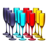 Home Deco Factory Champagneglas - 12x - kunststof - 13 cl - vaatwasserbestendig