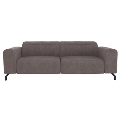 Leen Bakker - Bank Otis 3-zits - Rook - Microleer - Grijs - 94x230x77 Cm