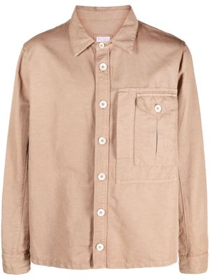 Brunello Cucinelli surchemise à boutonnière - Marron
