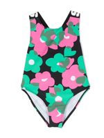 Stella McCartney Kids floral-pattern logo-print swimsuit - Vert