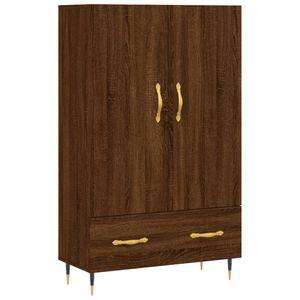 vidaXL Hoge kast 69,5x31x115 cm bewerkt hout bruin eikenkleur