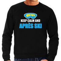 Apres-ski sweater / trui Wintersport Keep calm zwart voor heren - thumbnail