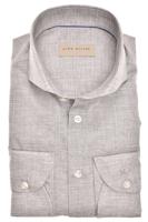 John Miller Tailored Fit Overhemd beige, Effen - thumbnail